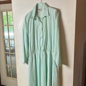 Chic Vintage Mint Long Sleeve Dress
